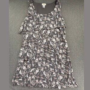 Alessa W. Collection Floral Dress Tiered Ruffled Size 12 Sleeveless Scoop Neck